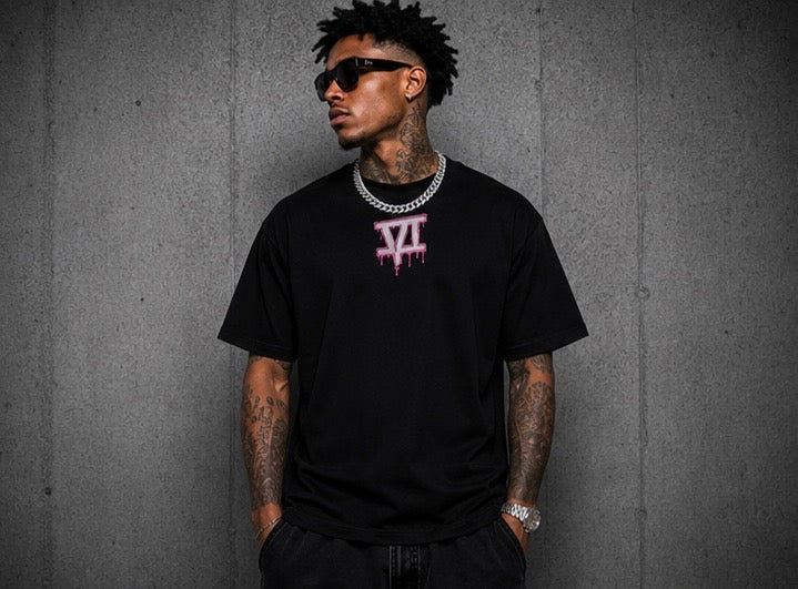 SHARKSZN TEE PINK/BLACK