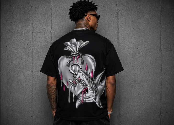 SHARKSZN TEE PINK/BLACK